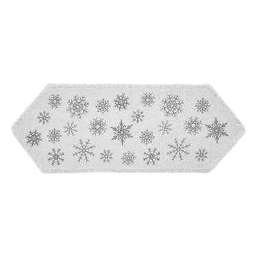 Yuletide Burlap Antique White Snowflake Runner 12x36 - The Fox Decor